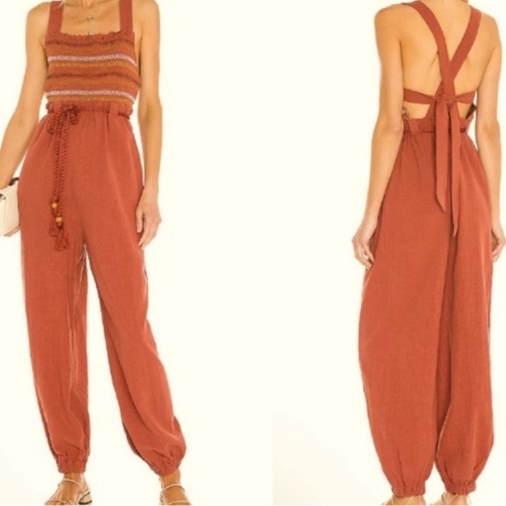 Women’s Smocked Jumpsuit Large NWOT